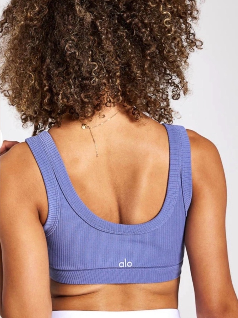 Alo Yoga Ribbed Periwinkle / Purple Sports Bra